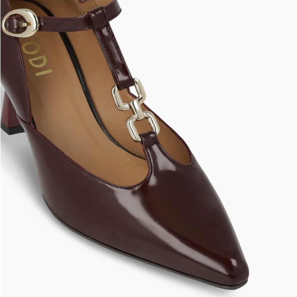 Lodi GAMO-PI Burgundy Leather Pumps