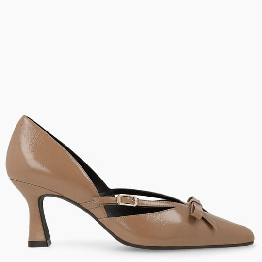 Lodi GRAY Beige Leather Pump