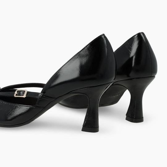Lodi GRAY Black Leather Pump