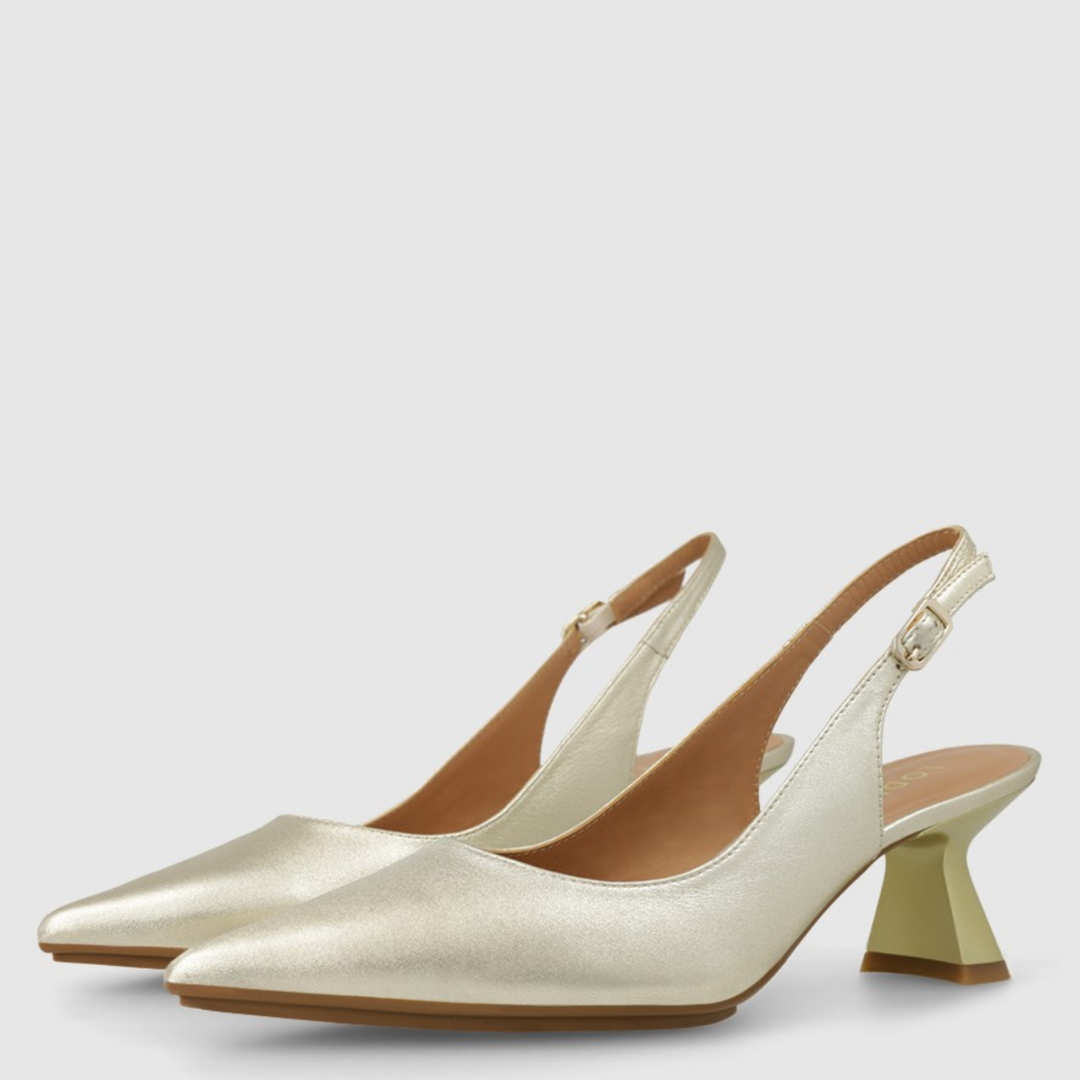 Lodi KAL4420 Gold Sling-Back Pumps