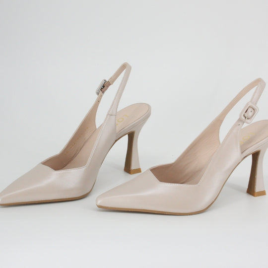 Lodi JUCO Blush Pink Leather Slingback Pumps