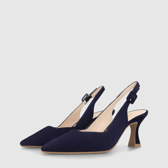 Lodi JUCO Navy Suede Slingback Pumps