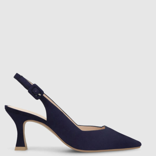 Lodi JUCO Navy Suede Slingback Pumps