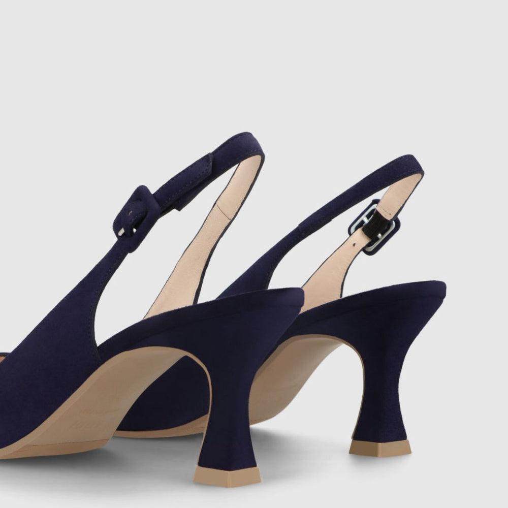 Lodi JUCO Navy Suede Slingback Pumps