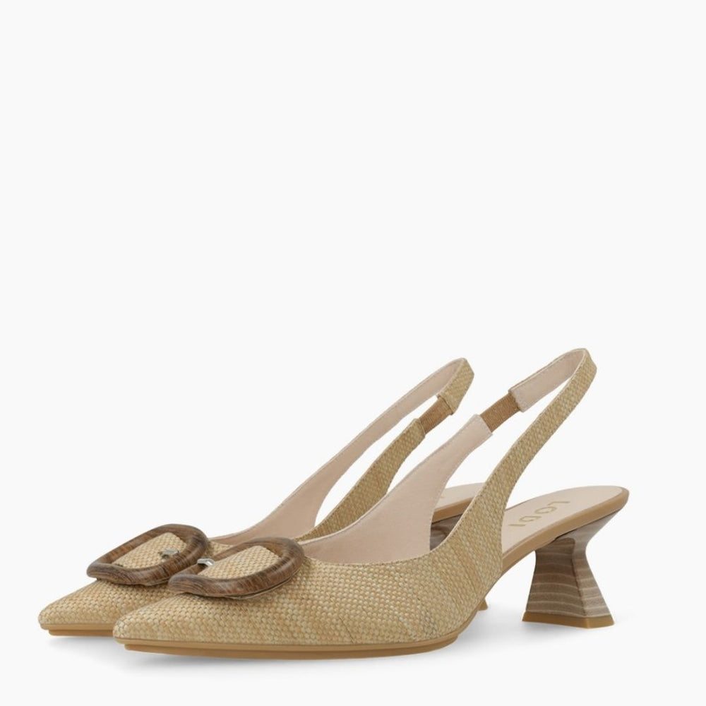 Lodi KAOS Beige Slingback Court Shoes