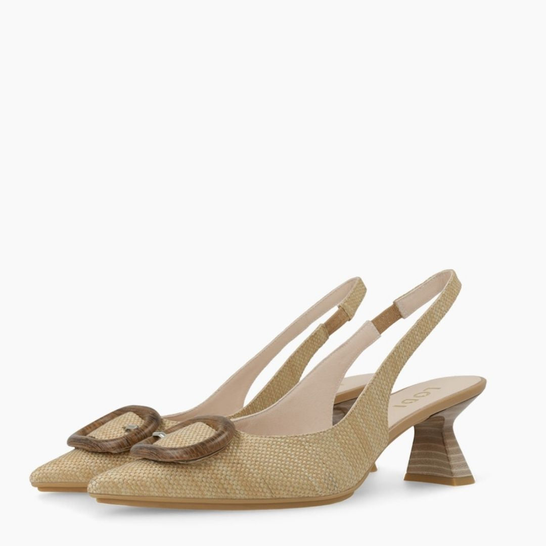 Lodi KAOS Beige Slingback Court Shoes