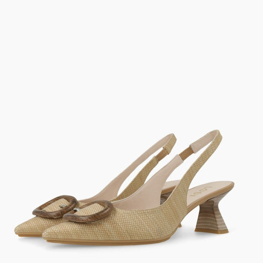Lodi KAOS Beige Slingback Court Shoes
