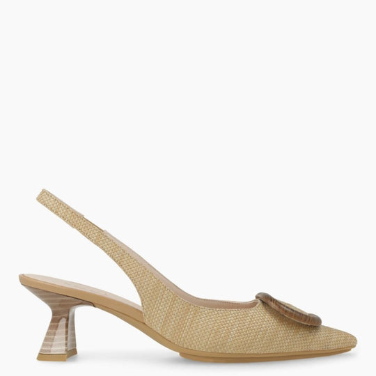 Lodi KAOS Beige Slingback Court Shoes