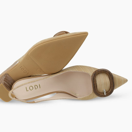 Lodi KAOS Beige Slingback Court Shoes