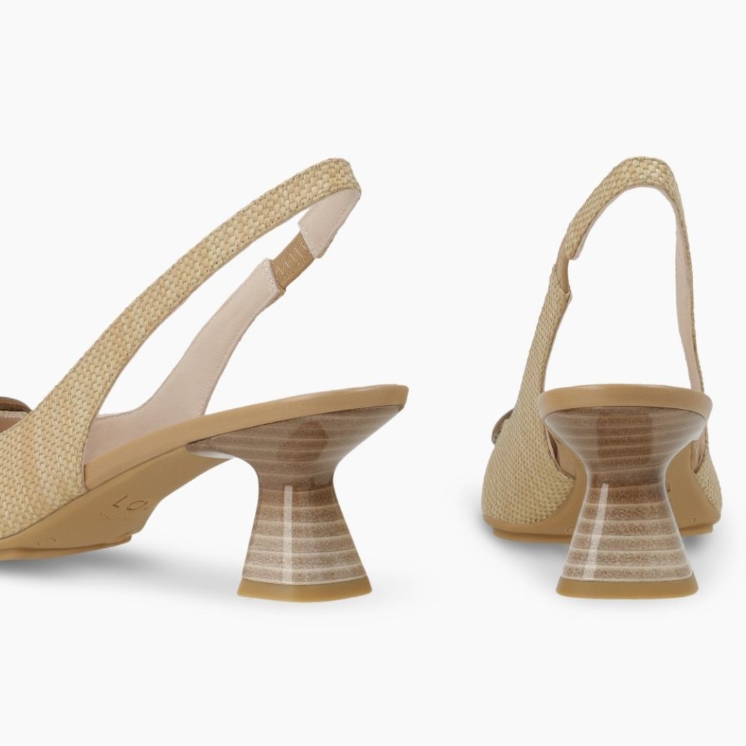 Lodi KAOS Beige Slingback Court Shoes