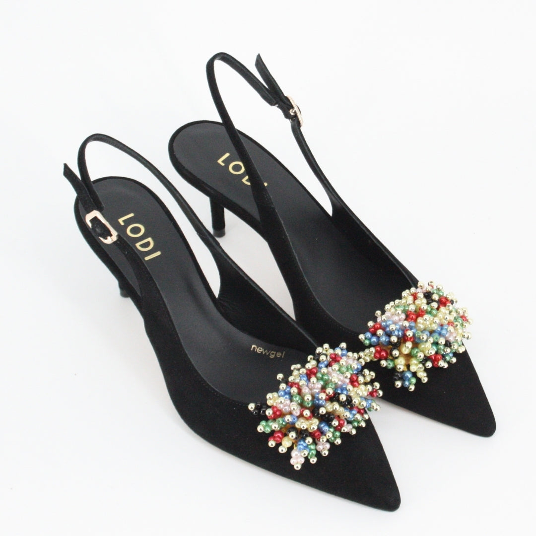 Lodi KLESA Black Slingback Court Shoes