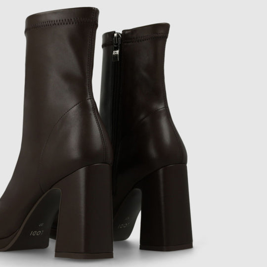 Lodi LAIRA Chocolate Leather Ankle Boots