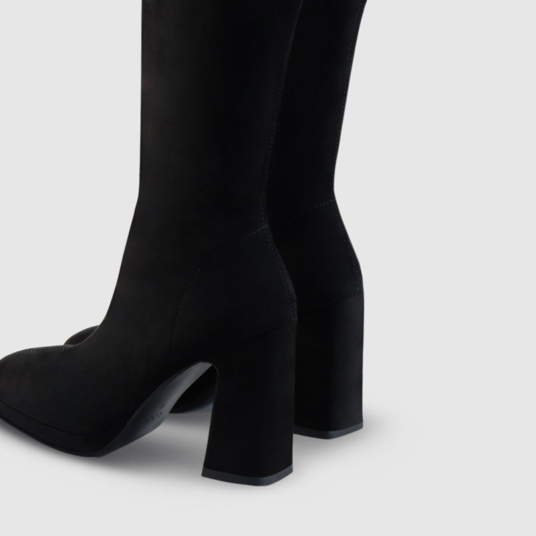 Lodi LIMBO Black Suede Knee High Boots