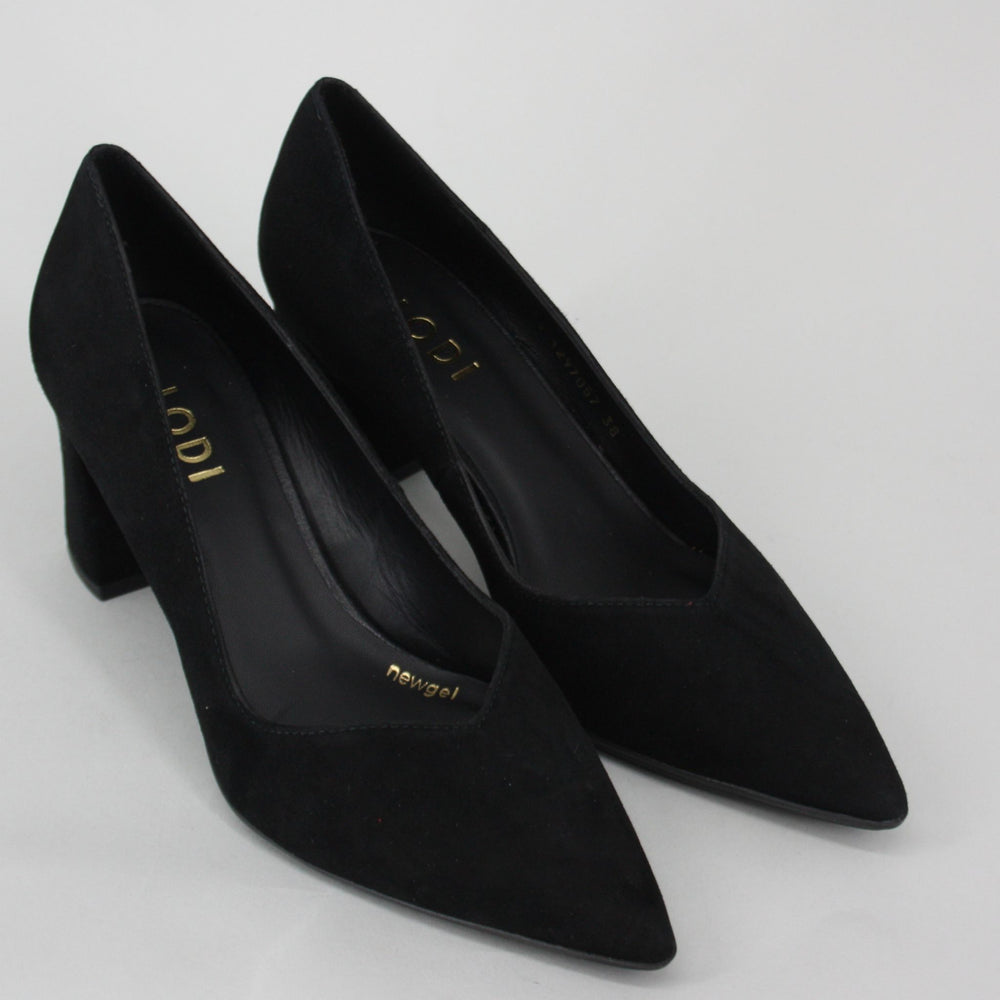 Lodi MILI-S Black Suede Pumps