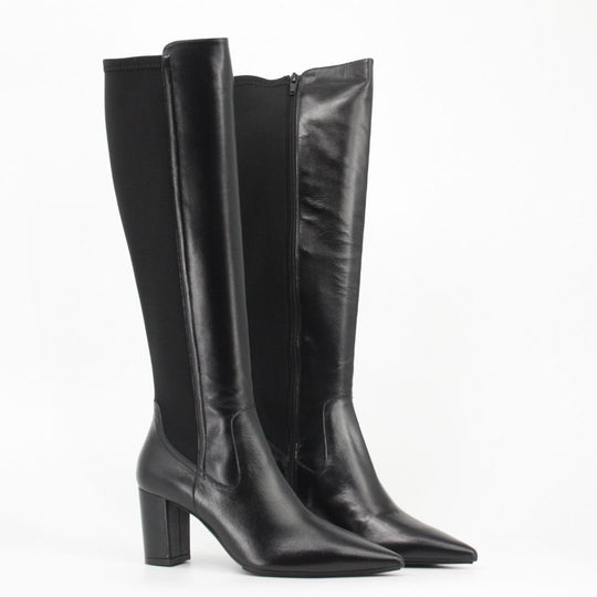 Lodi NEFER Black Leather Knee-high Boots