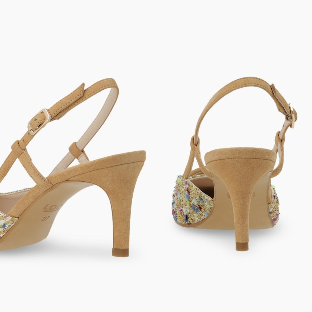 Lodi NIVIS Beige Slingback Court Shoes