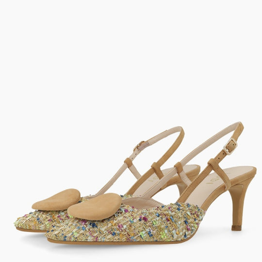 Lodi NIVIS Beige Slingback Court Shoes