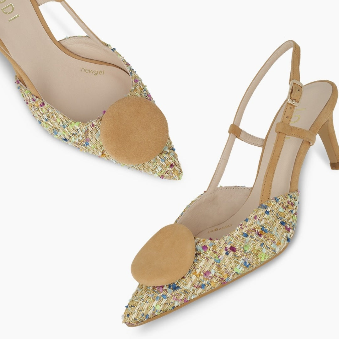 Lodi NIVIS Beige Slingback Court Shoes