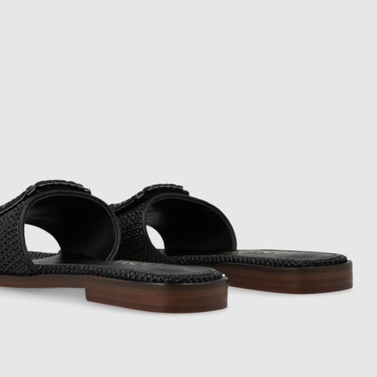 Lodi NU4890 Black Raffia Sandals