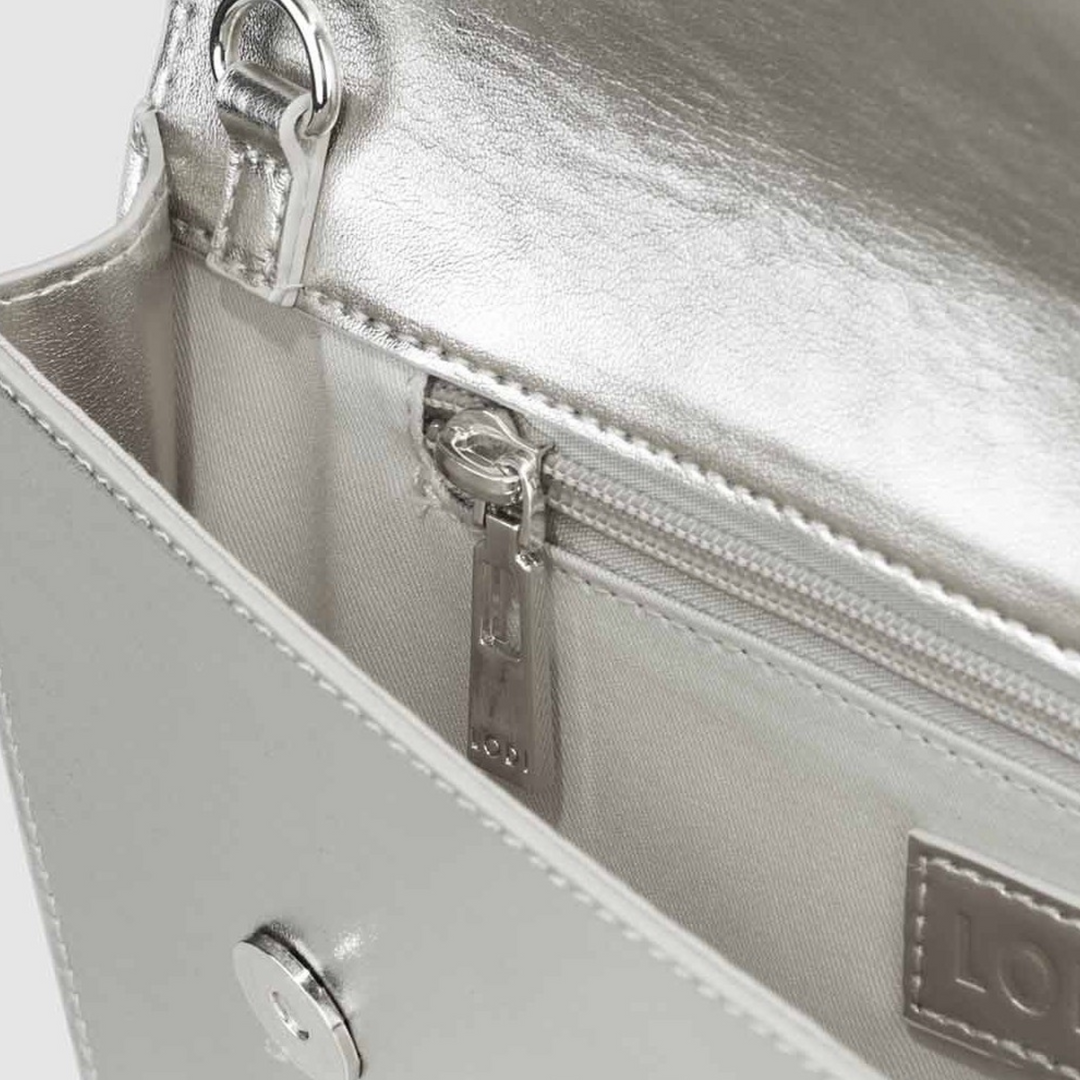 Lodi OLIVIA Silver Clutch Bag