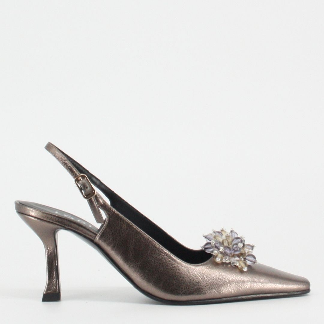 Lodi PAO Gunmetal Jewelled Pump