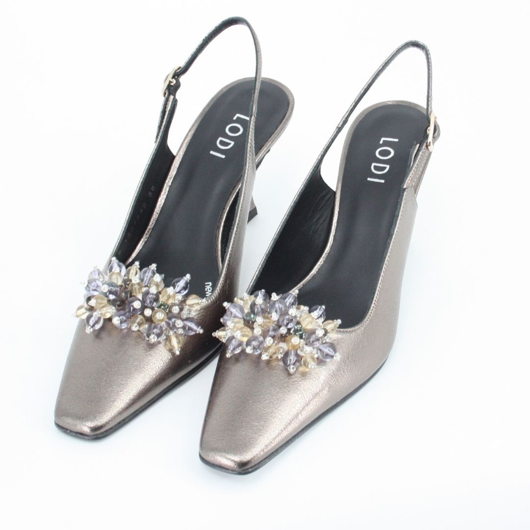 Lodi PAO Gunmetal Jewelled Pump