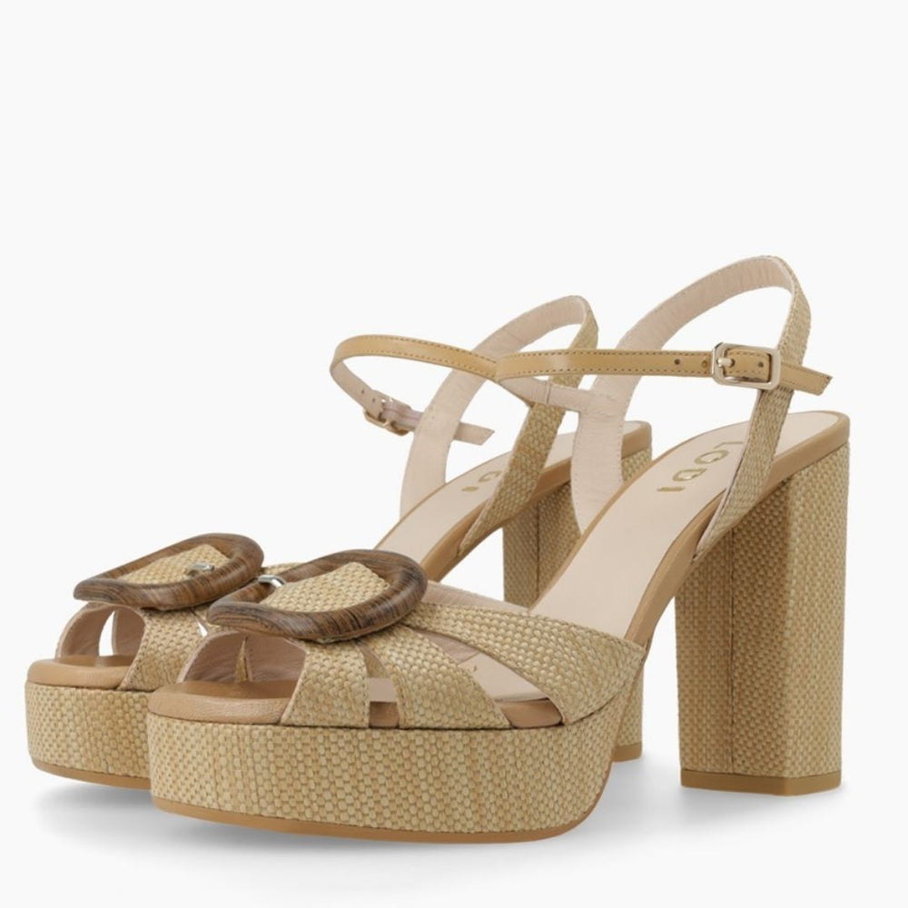Lodi PAPU Beige Platform Court Shoes