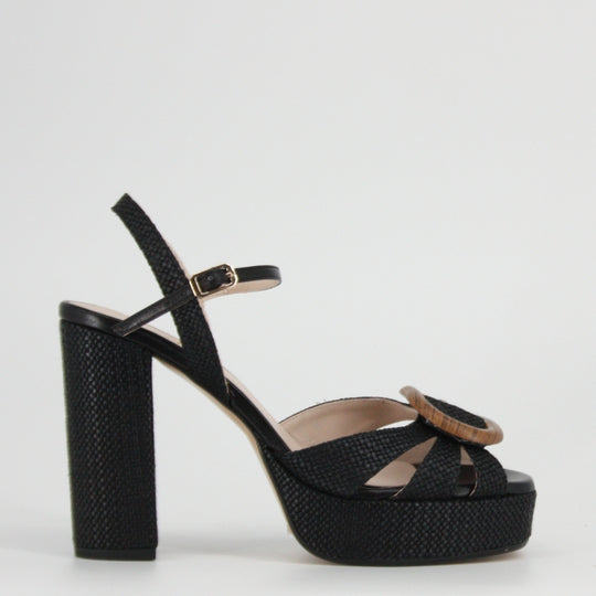 Lodi PAPU Black Platform Court Shoes