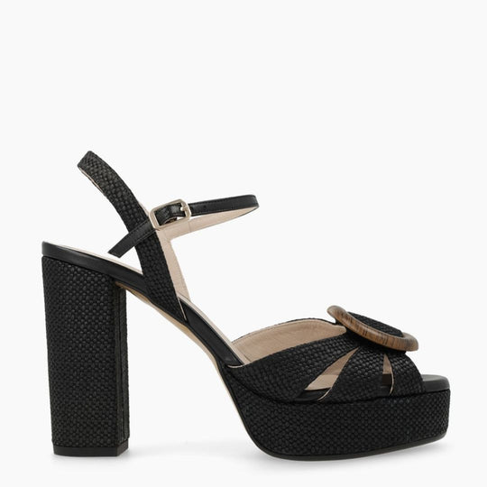 Lodi PAPU Black Platform Court Shoes