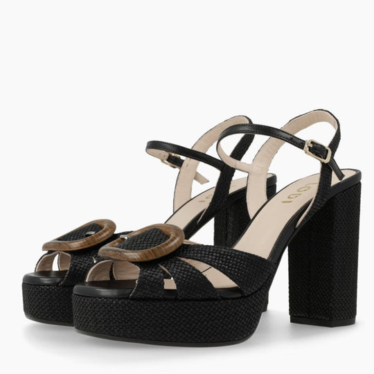 Lodi PAPU Black Platform Court Shoes