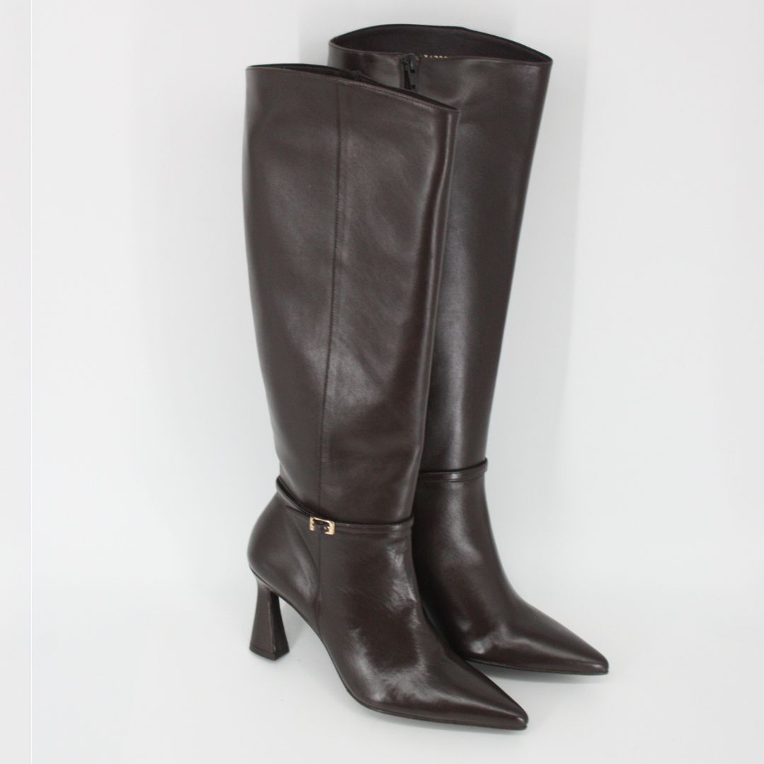 Lodi RALESA Brown Knee-high Leather Boots