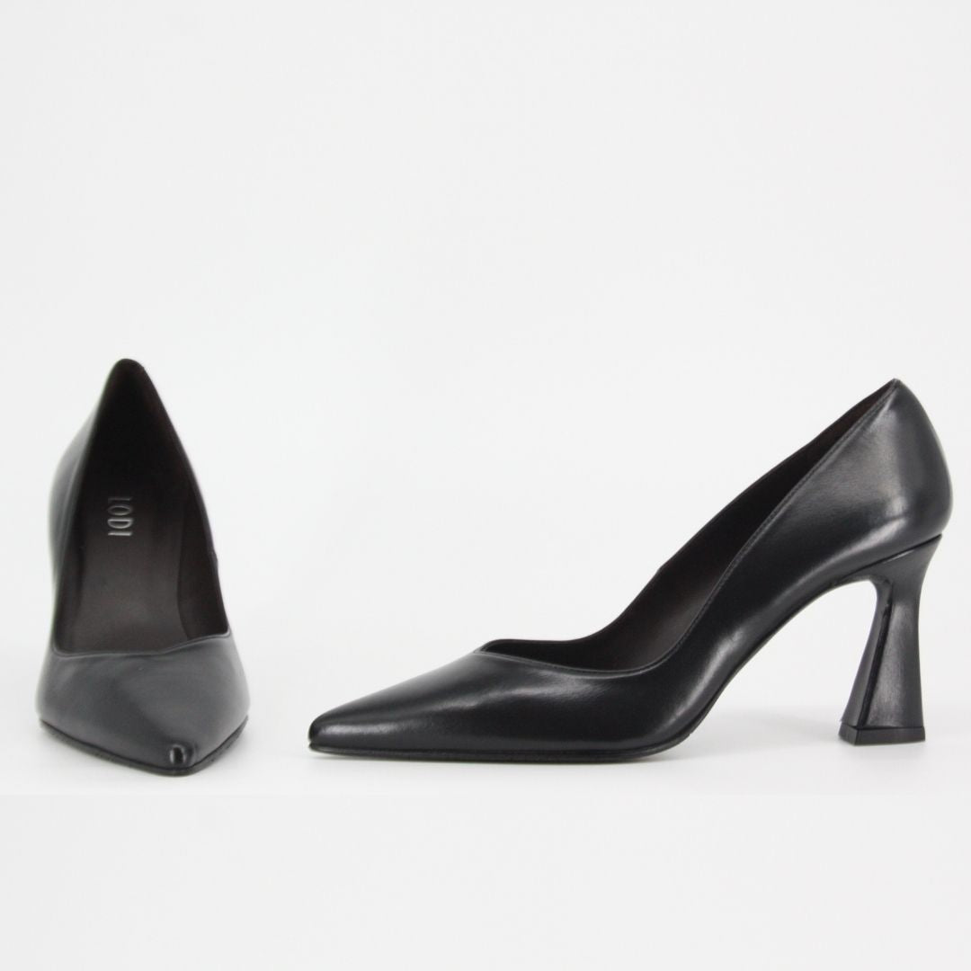 Lodi RALINA Black Leather Pump