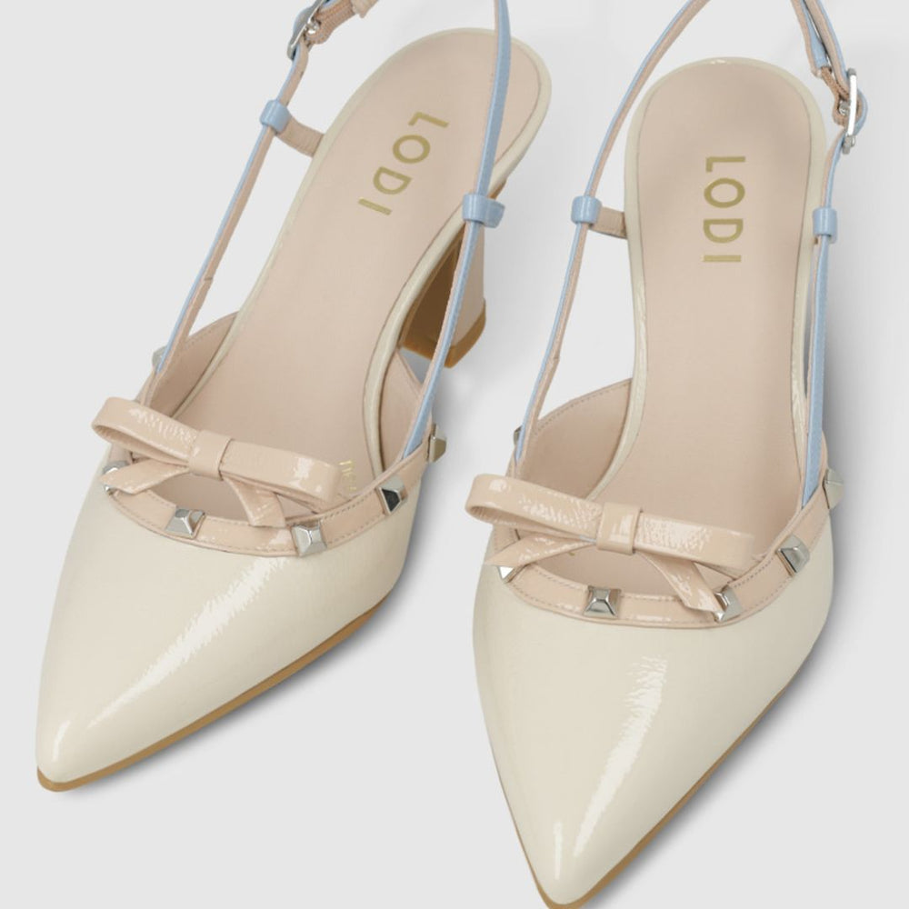 Lodi RAMUSIR Beige Slingback Pumps