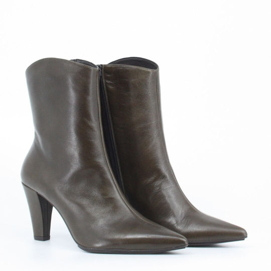 Lodi RECIS Green Leather Ankle Boots