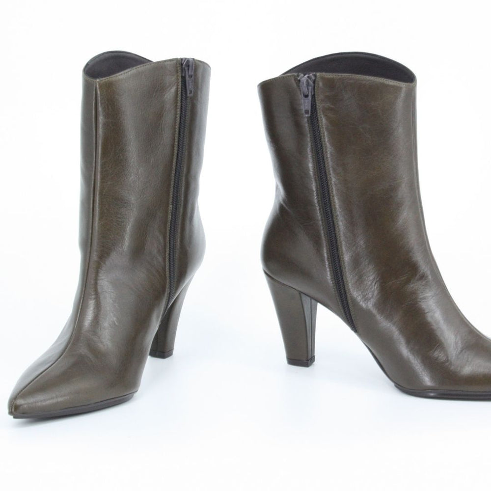 Lodi RECIS Green Leather Ankle Boots