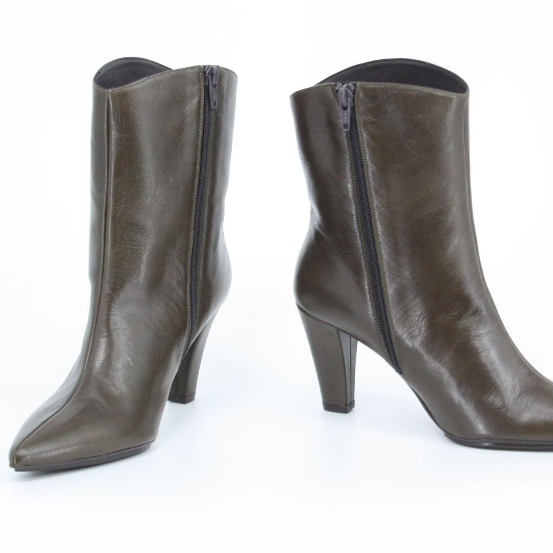 Lodi RECIS Green Leather Ankle Boots