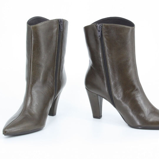 Lodi RECIS Green Leather Ankle Boots