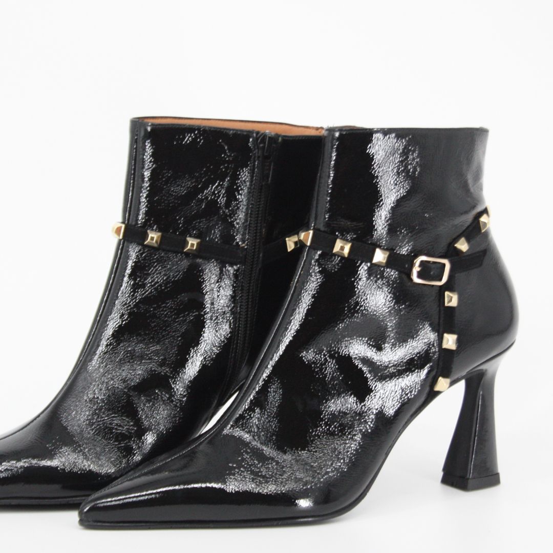Lodi RELLE Black Studded Leather Boots