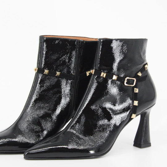 Lodi RELLE Black Studded Leather Boots