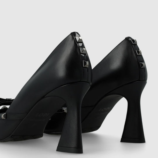 Lodi RERIS Black Leather Pumps