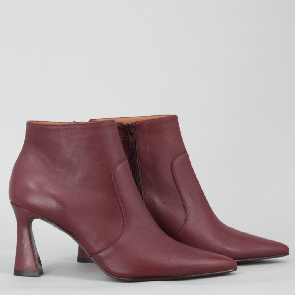 Lodi RETIS Burgandy Leather Ankle Boots