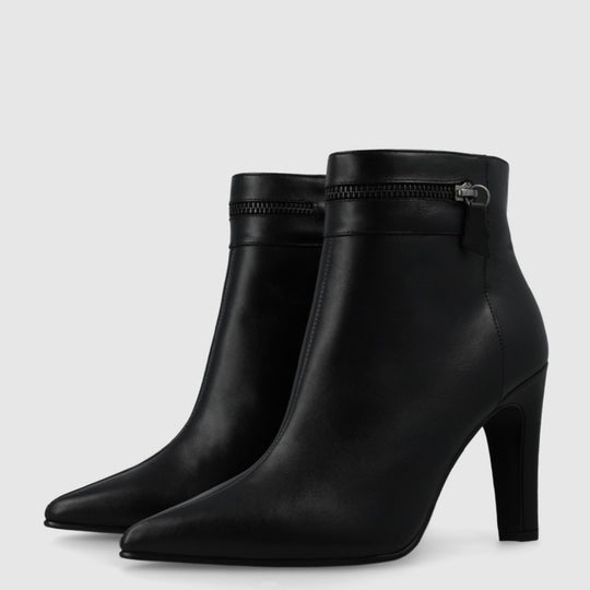 Lodi ROMISU Black Leather Ankle Boots