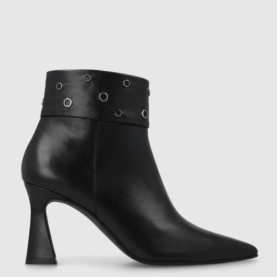 Lodi ROSIRE Black Leather Ankle Boots