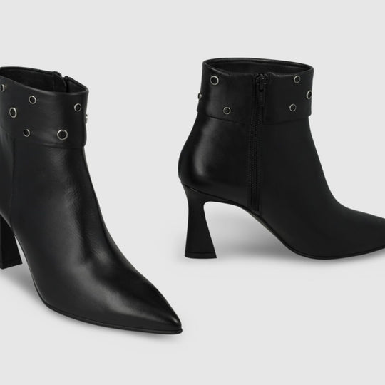 Lodi ROSIRE Black Leather Ankle Boots