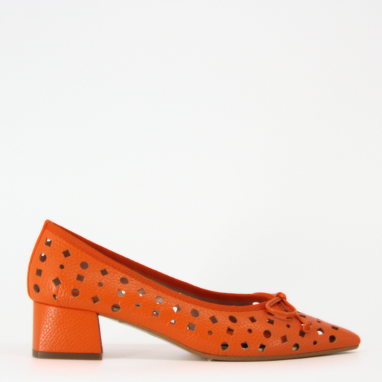 Lodi DUNJA Orange Leather Court Shoes