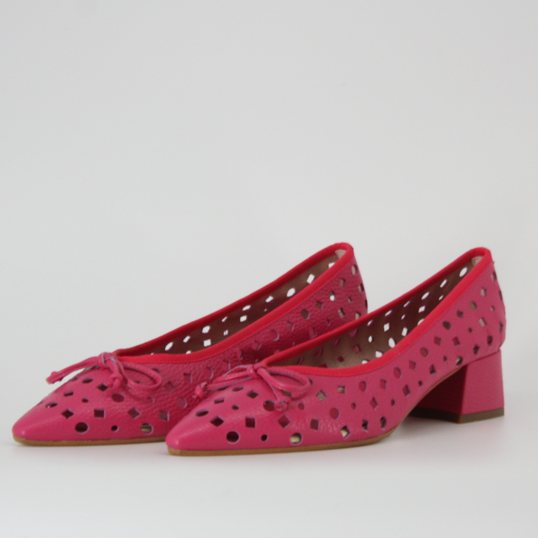Lodi DUNJA Pink Leather Court Shoes