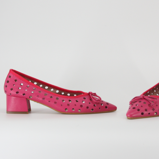 Lodi DUNJA Pink Leather Court Shoes