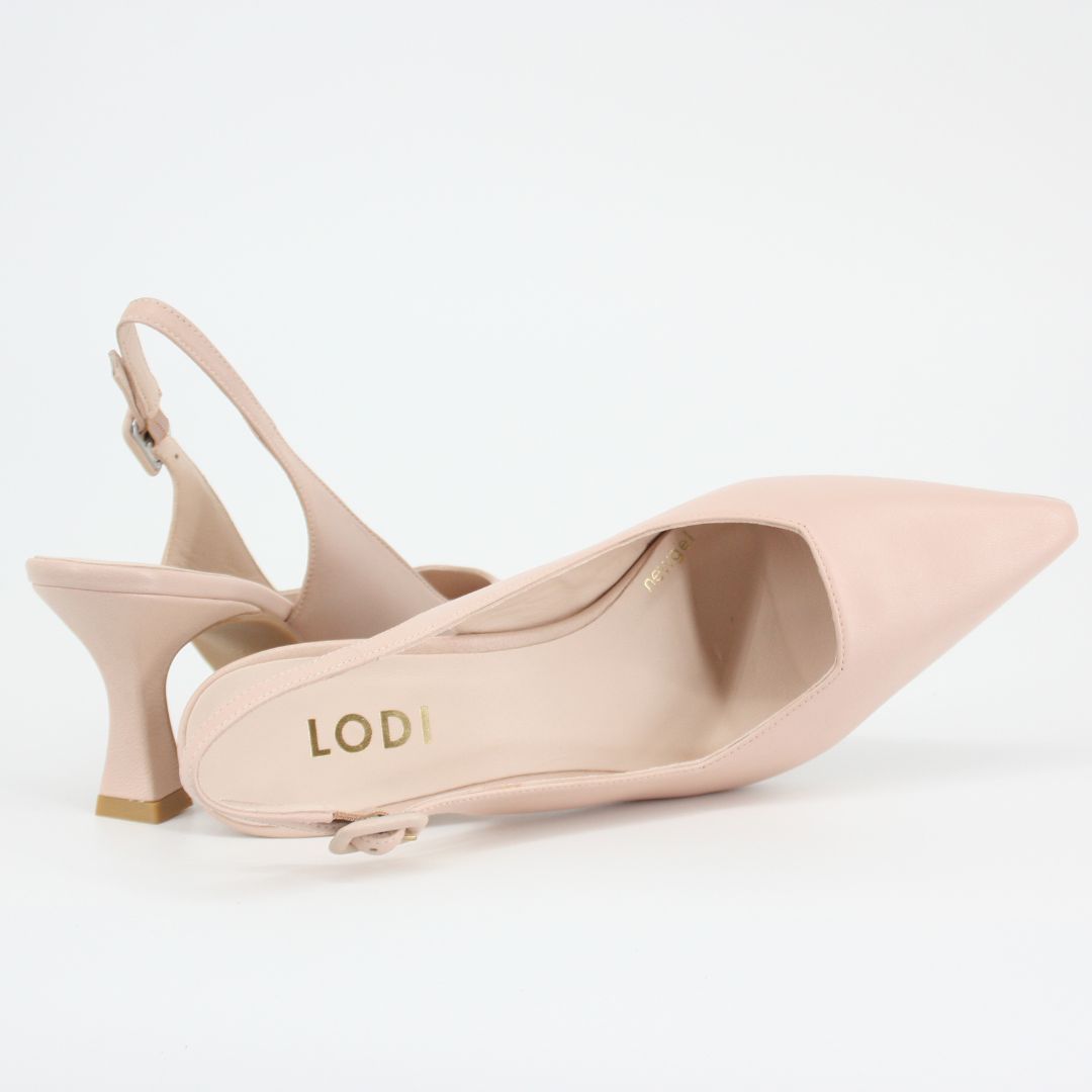 Lodi JUCO Champagne Leather Slingback Pumps