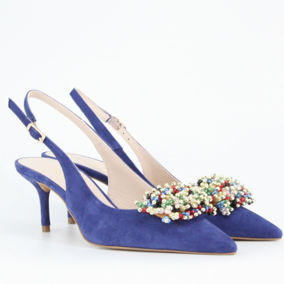 Lodi KLESA Navy Slingback Court Shoes