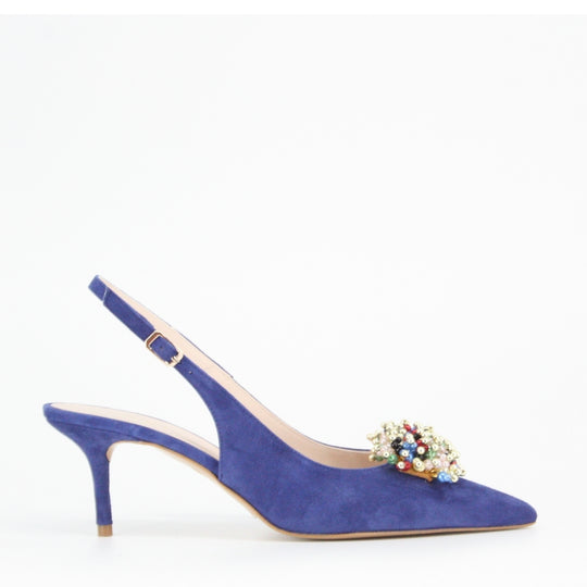 Lodi KLESA Navy Slingback Court Shoes